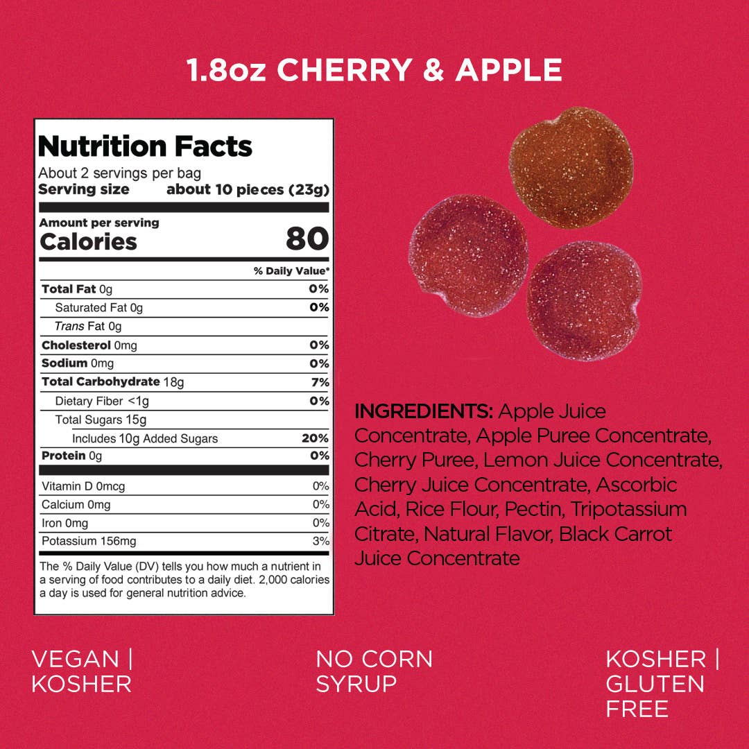 Fruit Bites | Sour Cherry & Apple, 1.8 oz Bags - Heartfelt Gift Box