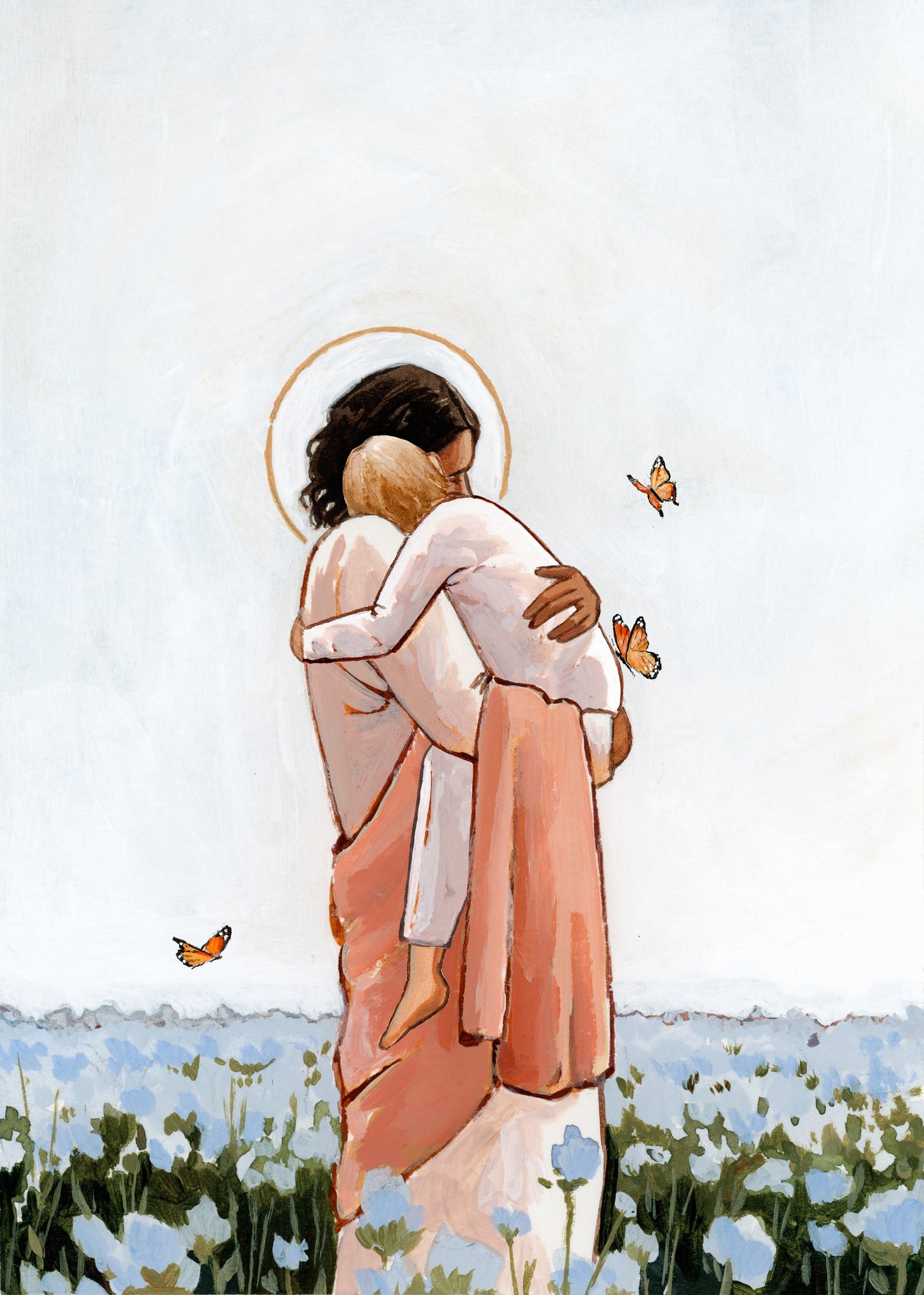 Among the Forget Me Nots Print, Young Boy | 5x7