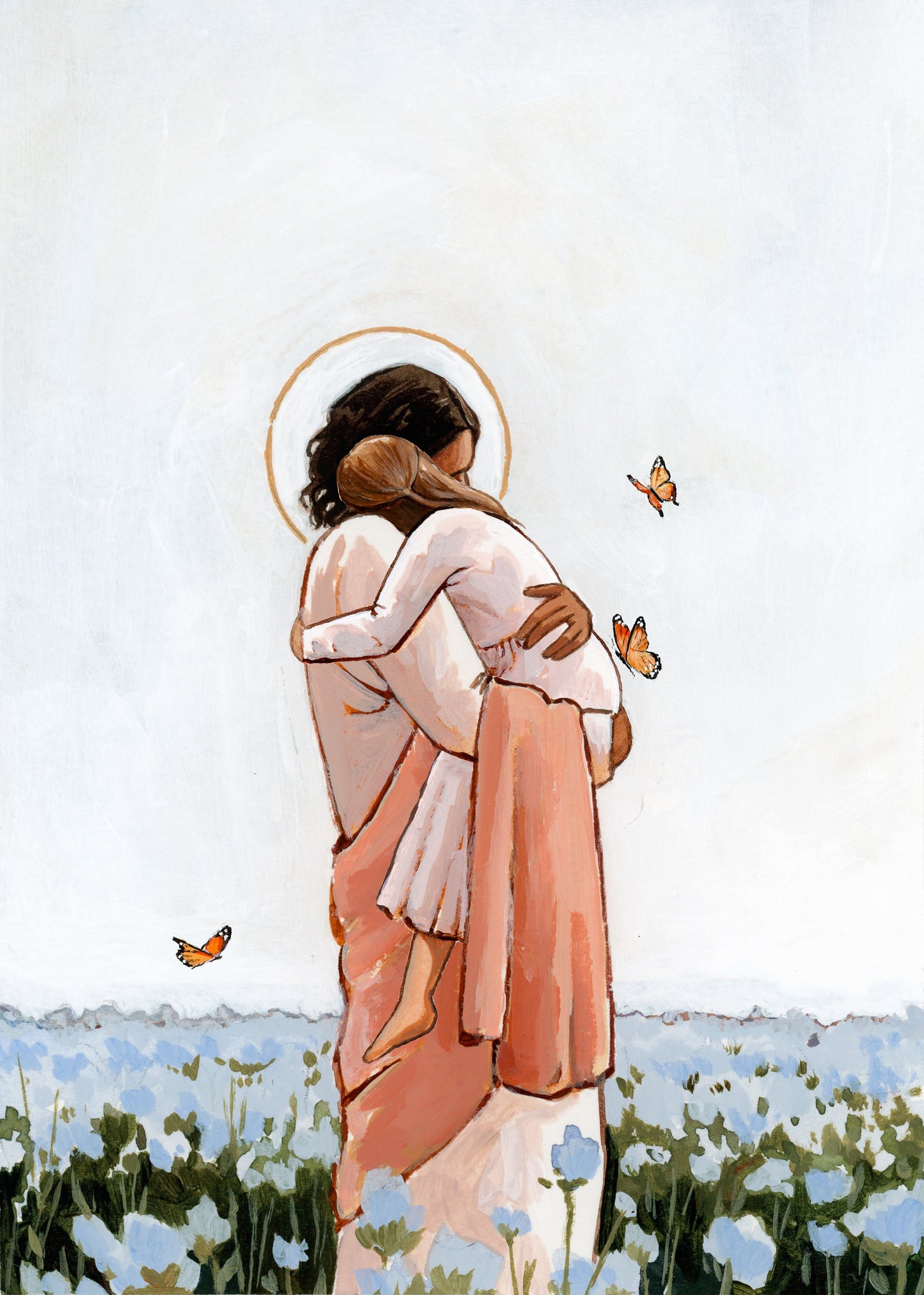 Among the Forget Me Nots Print, Young Girl | 5x7