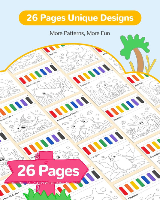 Marine Animals Water Coloring Book for Kids | 26 pages, brushes included