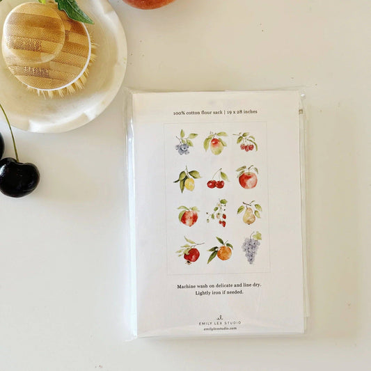 Fruit cotton flour sack tea towel - Heartfelt Gift Box