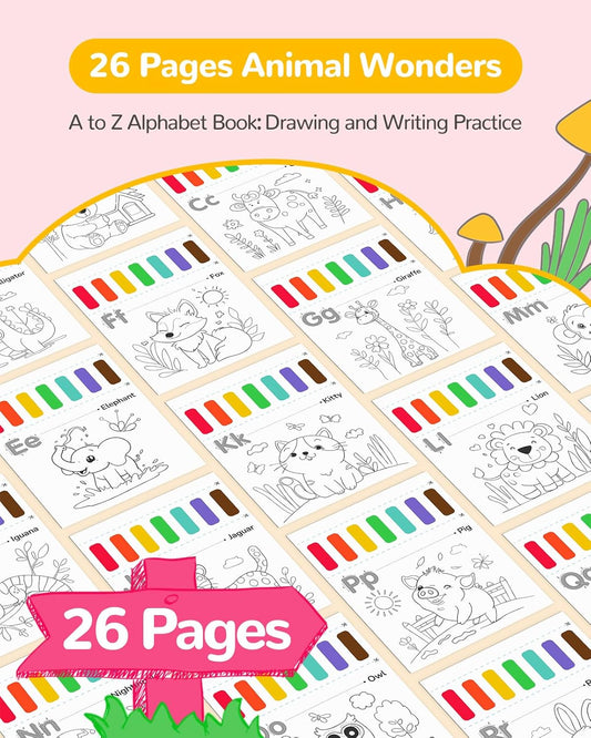 Animal Water Coloring Book for Kids | 26 pages, brushes included