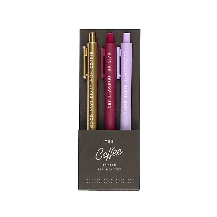 The Coffee Jotter Gel Pens | Set of 3 - Heartfelt Gift Box