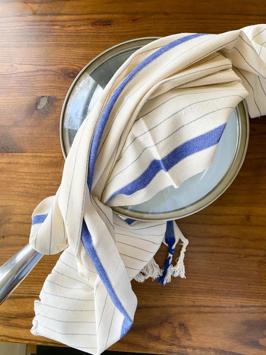 Blue Striped Turkish Tea Towel
