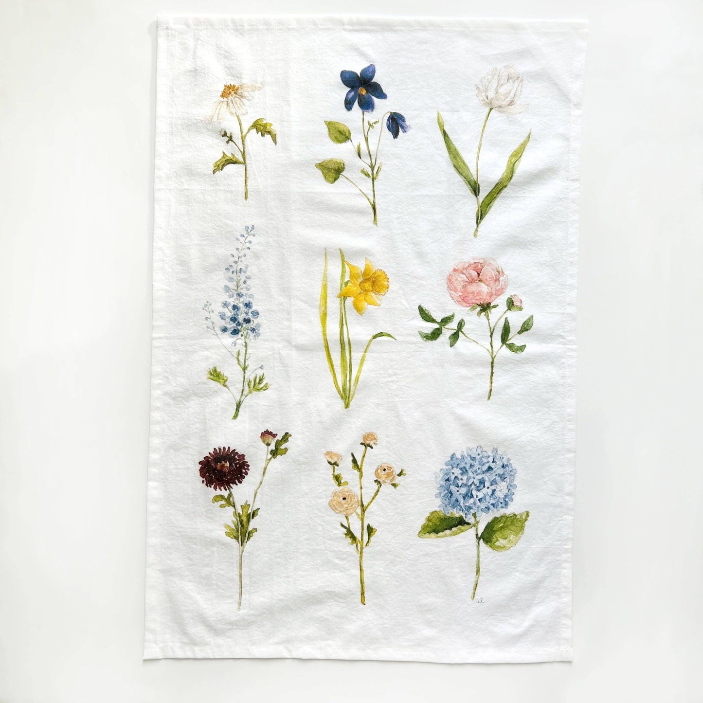 Garden flowers cotton flour sack tea towel - Heartfelt Gift Box