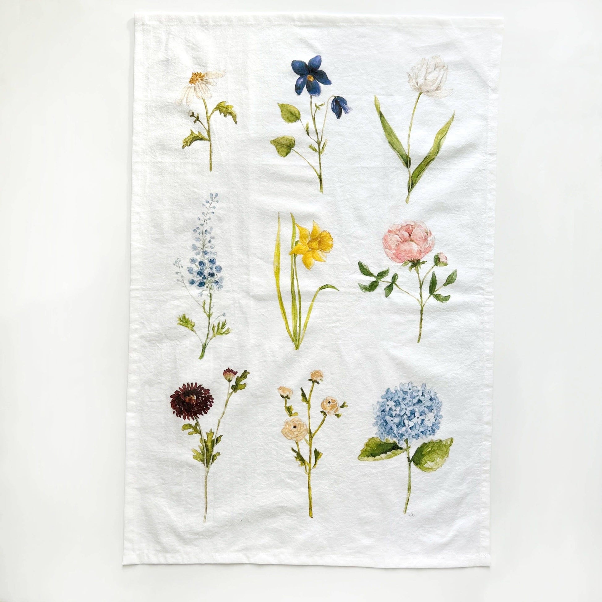 Garden flowers cotton flour sack tea towel - Heartfelt Gift Box