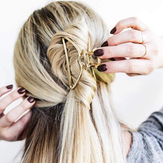 Open Shape Hair Claw Clip | Gold