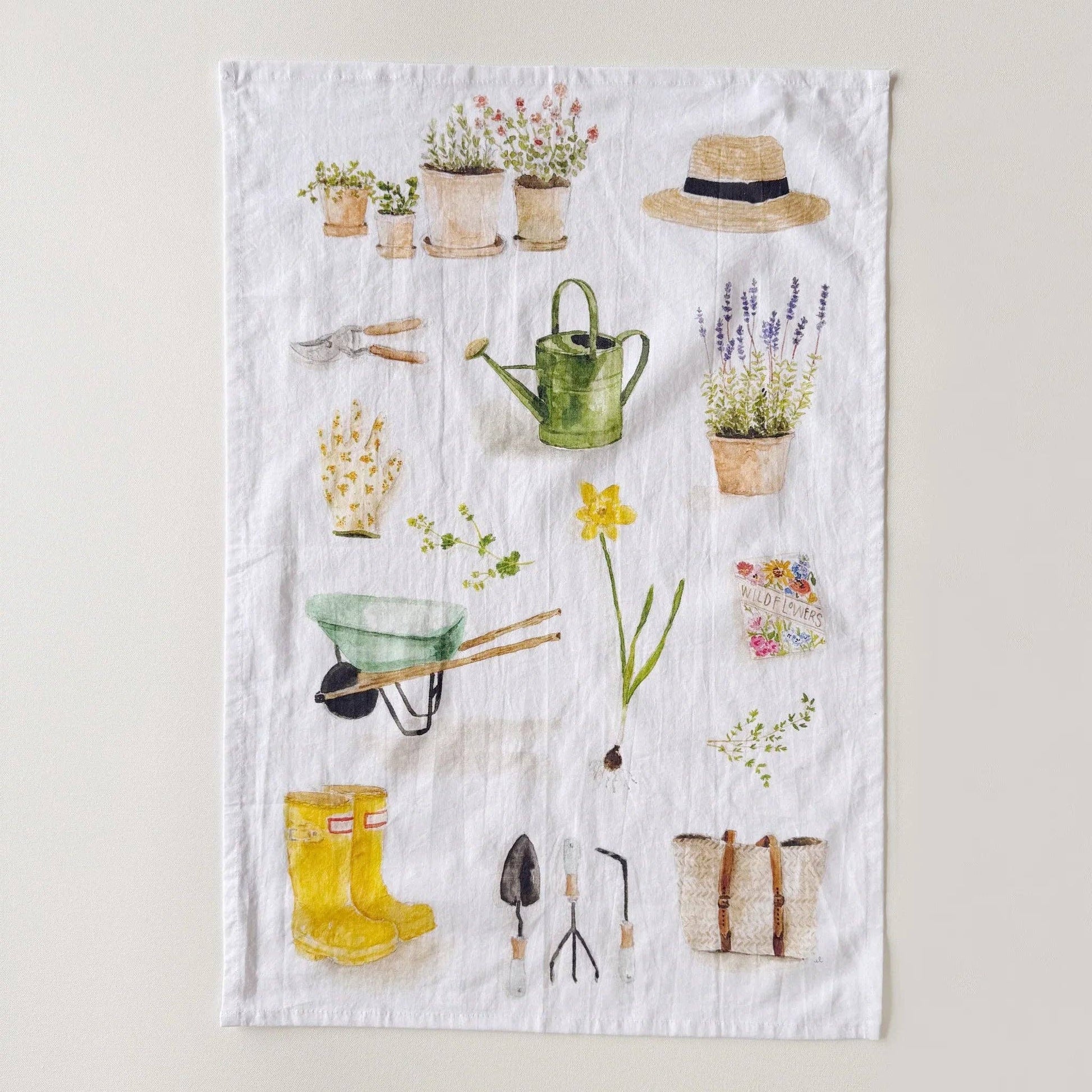 Garden cotton flour sack tea towel - Heartfelt Gift Box