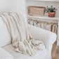Knit Throw Blanket | Cream with Tassels