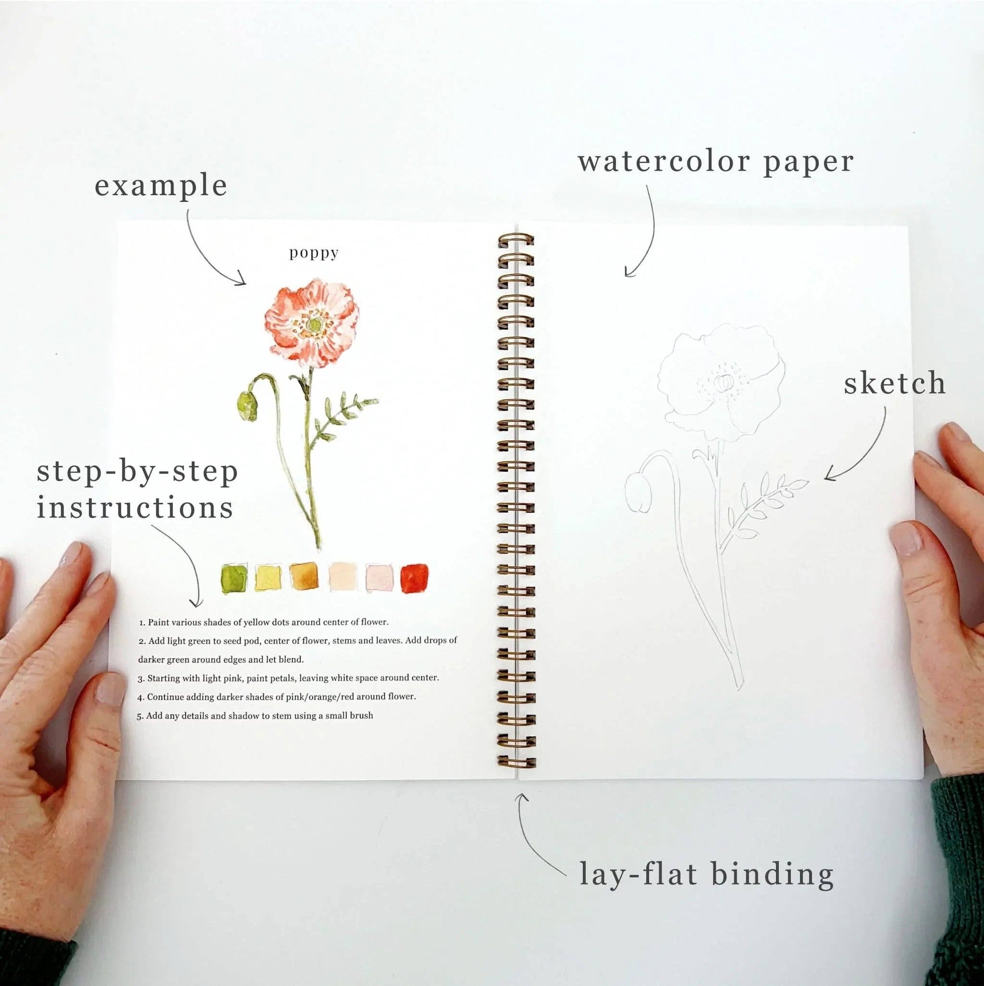 Flowers watercolor workbook - Heartfelt Gift Box