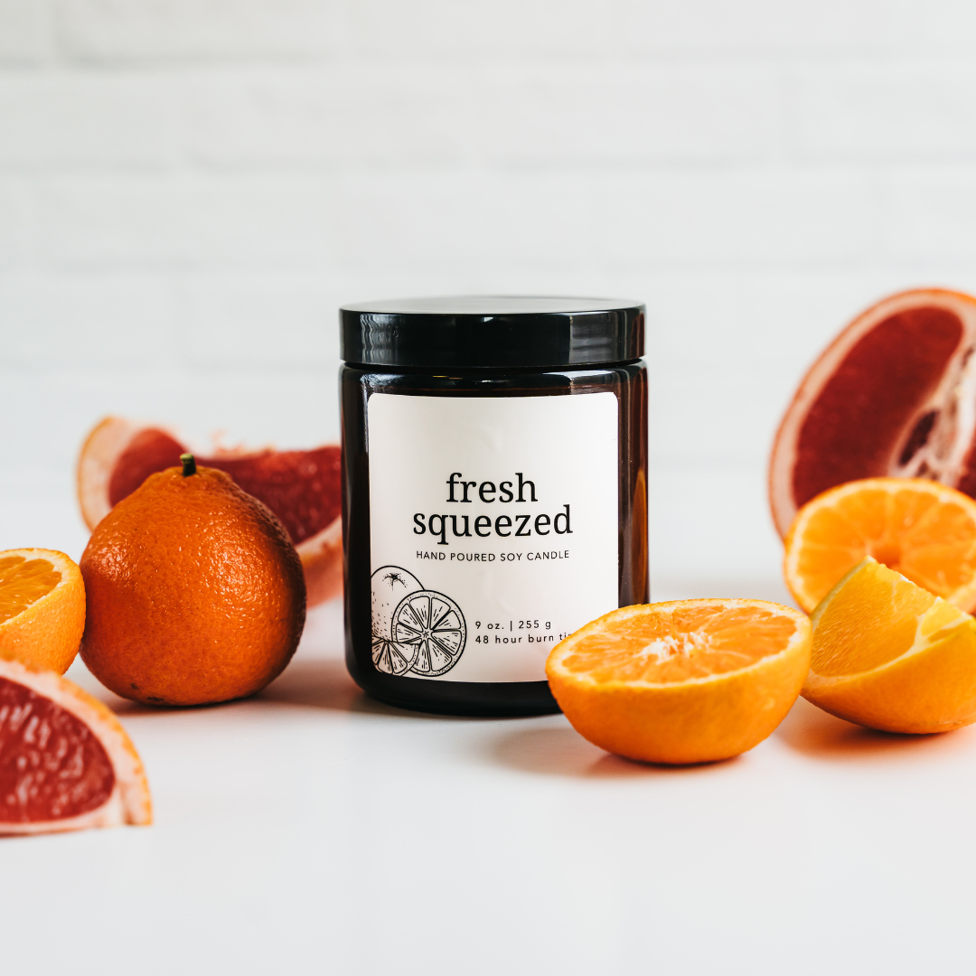 Fresh Squeezed Soy Candle | 9 oz Amber Jar