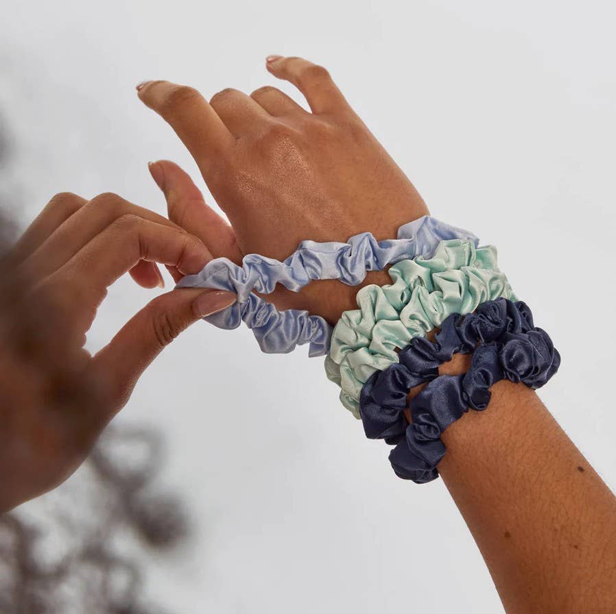 Ruched Satin Scrunchies Set | Garden Bouquet