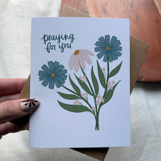 Praying for You Flowers Card