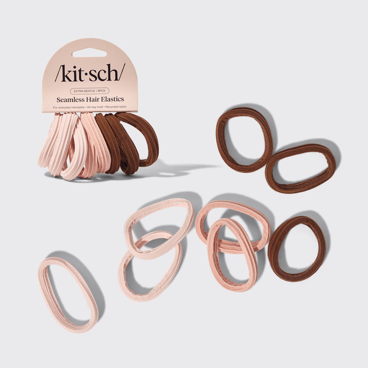 Seamless Hair Elastics Set | Rosewood