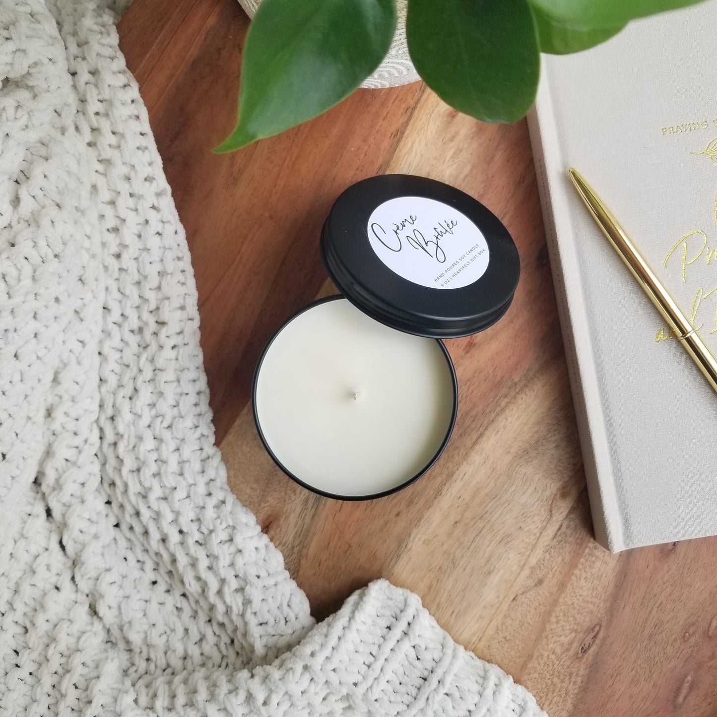 Hand-poured Soy Candle, 6 oz | Crème Brûlée