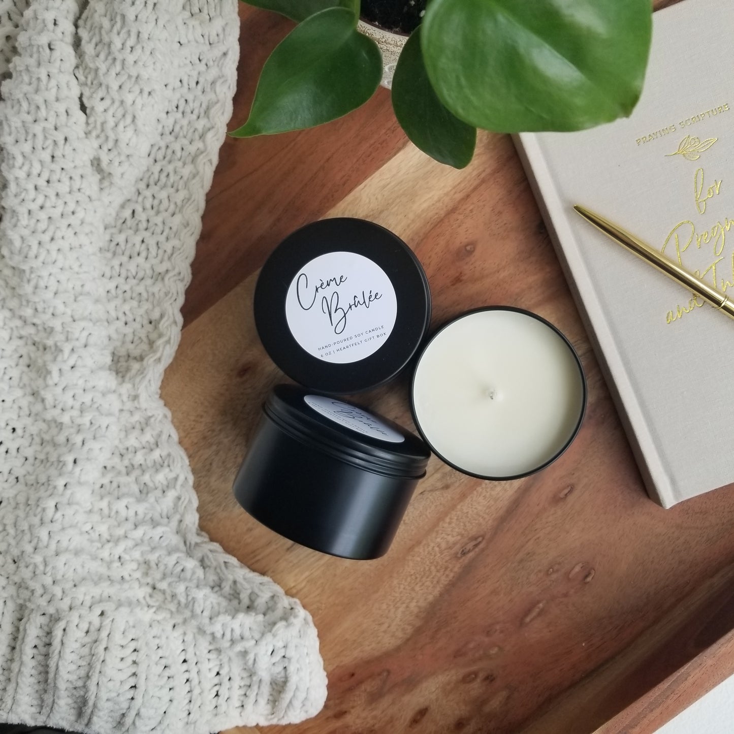 Hand-poured Soy Candle, 6 oz | Crème Brûlée