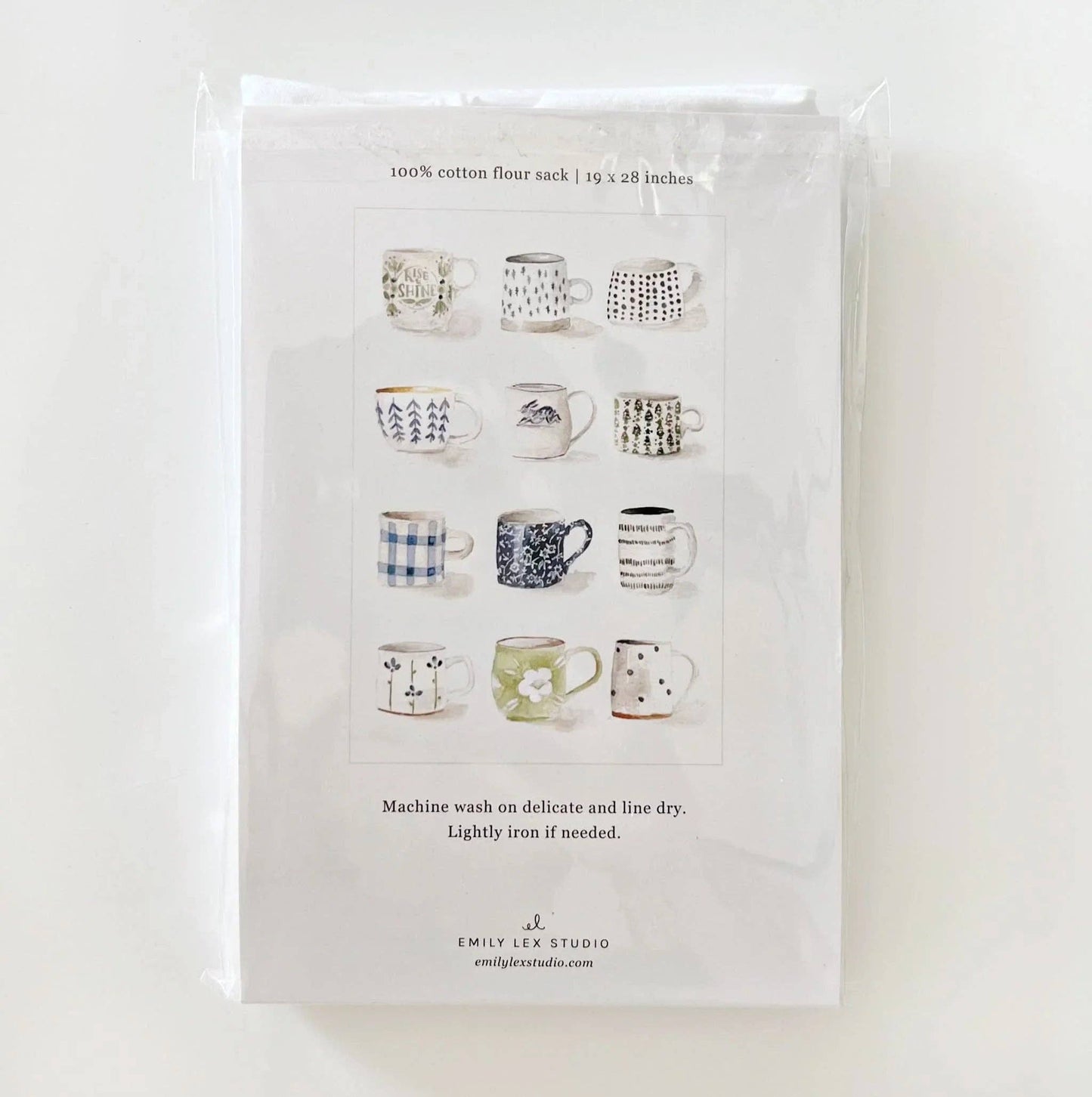 Mugs cotton flour sack tea towel - Heartfelt Gift Box