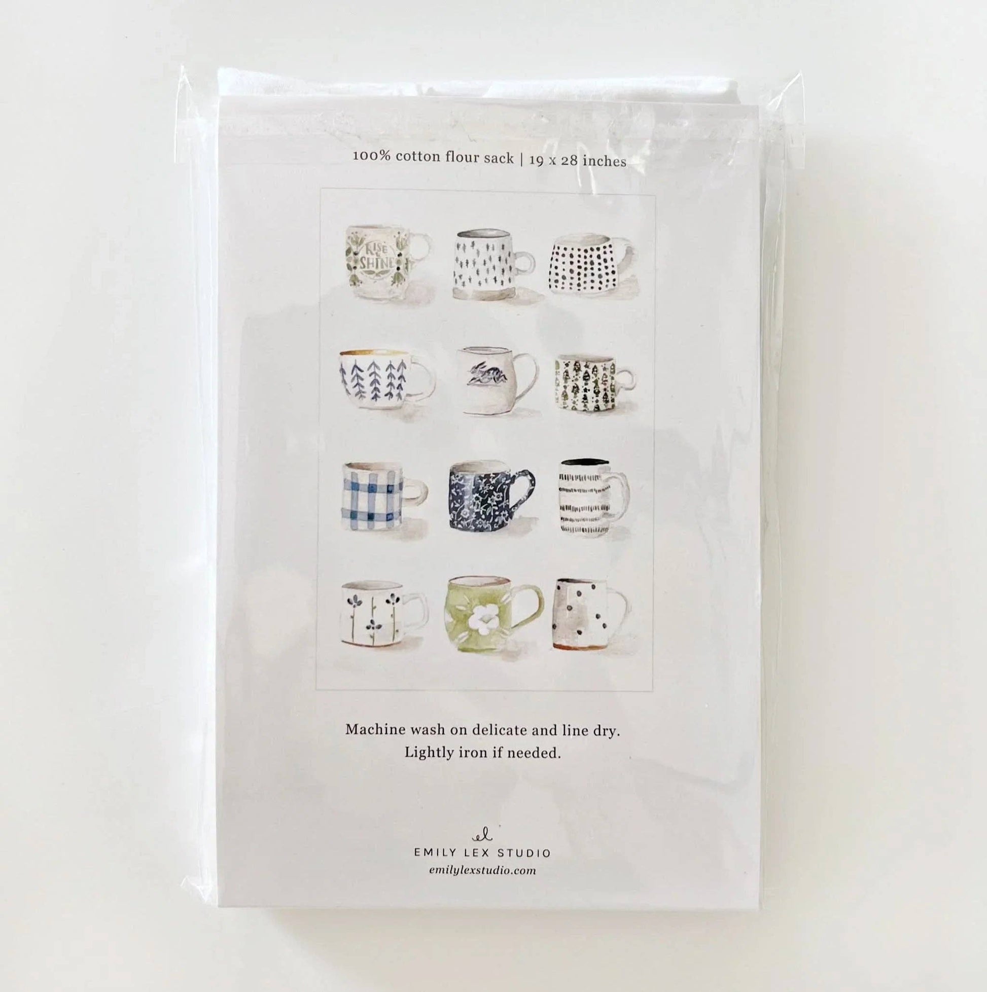 Mugs cotton flour sack tea towel - Heartfelt Gift Box