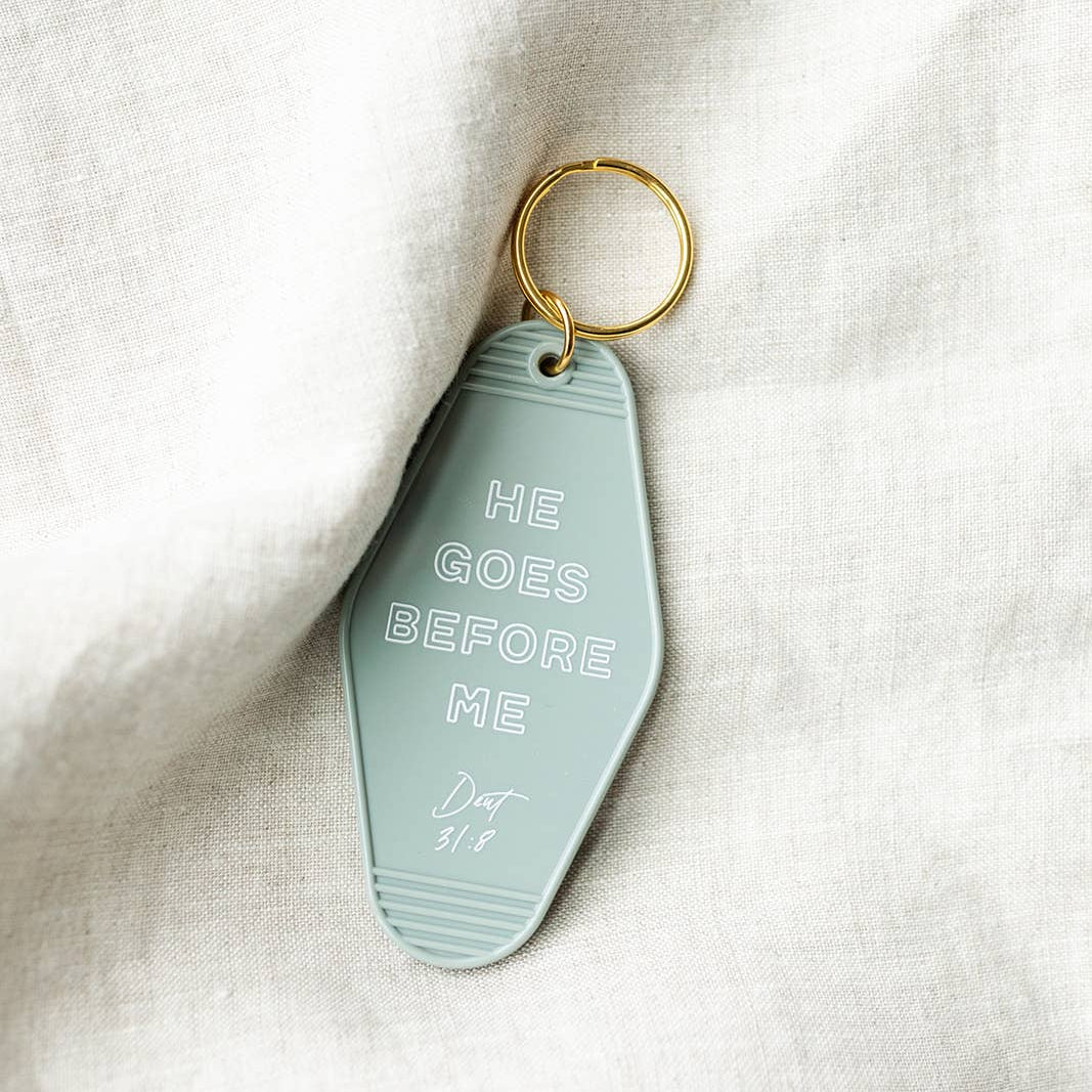 He Goes Before Me Hotel Keychain - Heartfelt Gift Box