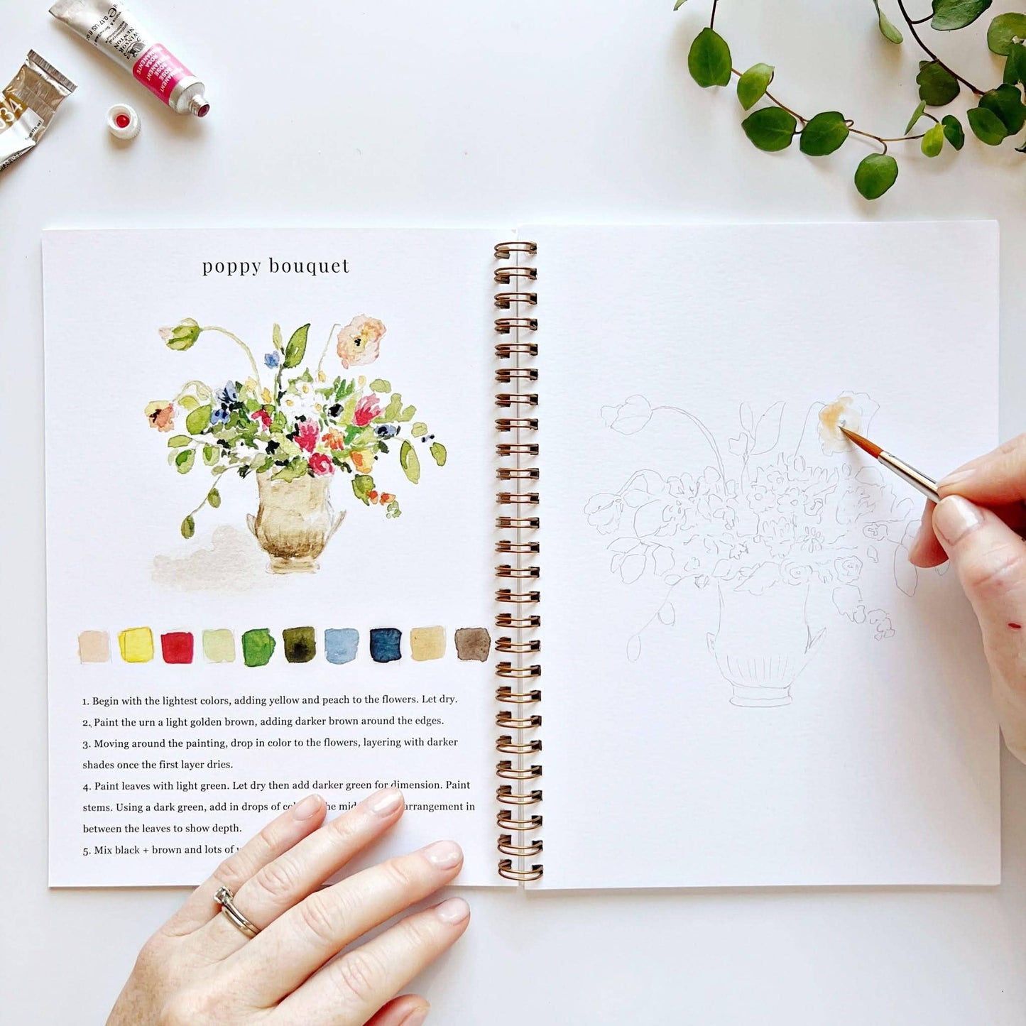 Bouquets watercolor workbook - Heartfelt Gift Box
