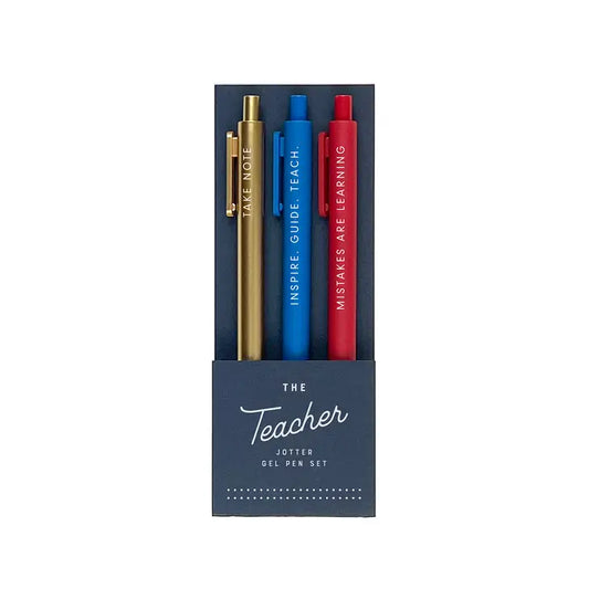 The Teacher Jotter Gel Pens | Set of 3 - Heartfelt Gift Box