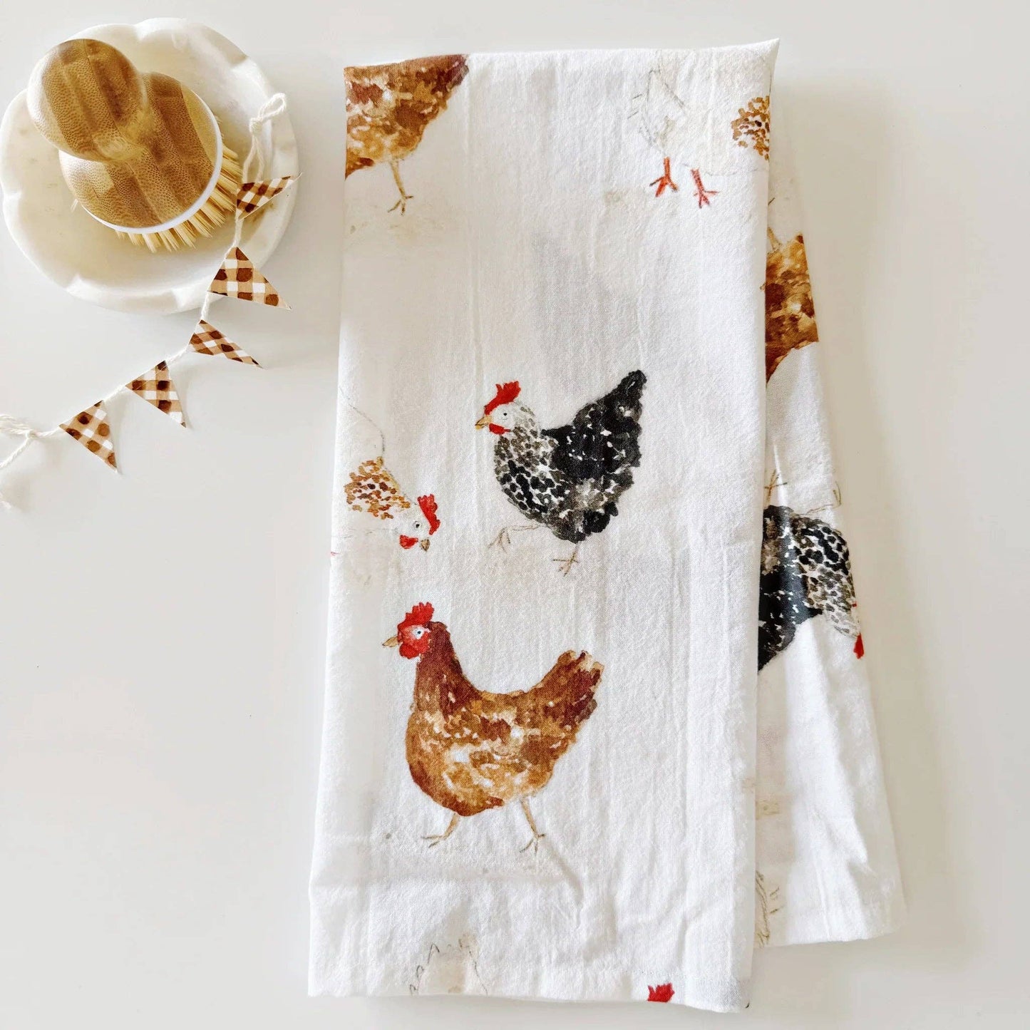 Chickens cotton flour sack tea towel - Heartfelt Gift Box