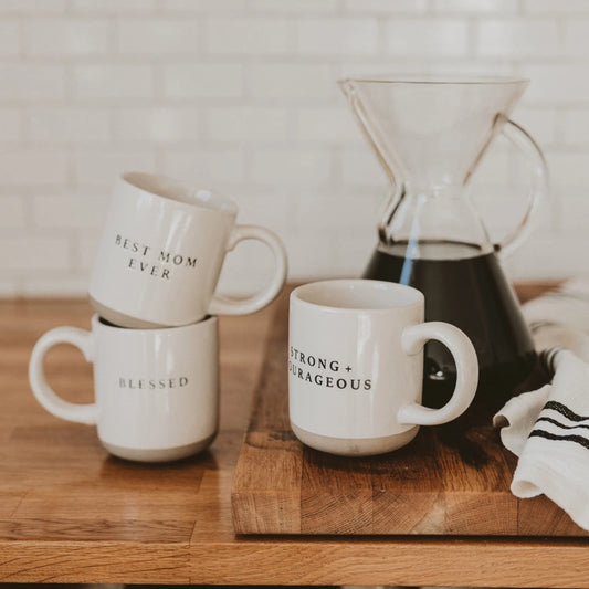 Strong + Courageous Stoneware Mug