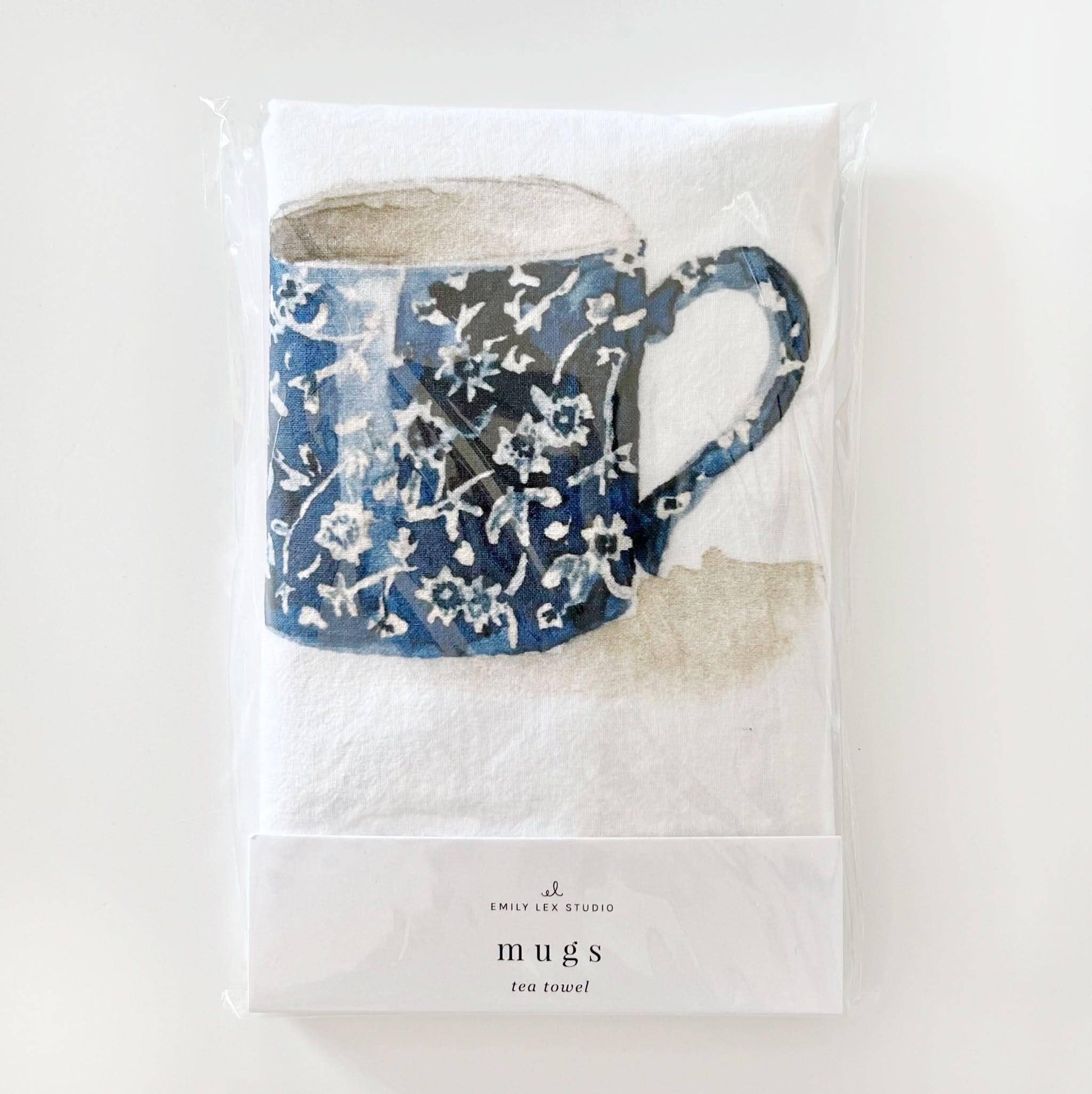 Mugs cotton flour sack tea towel - Heartfelt Gift Box