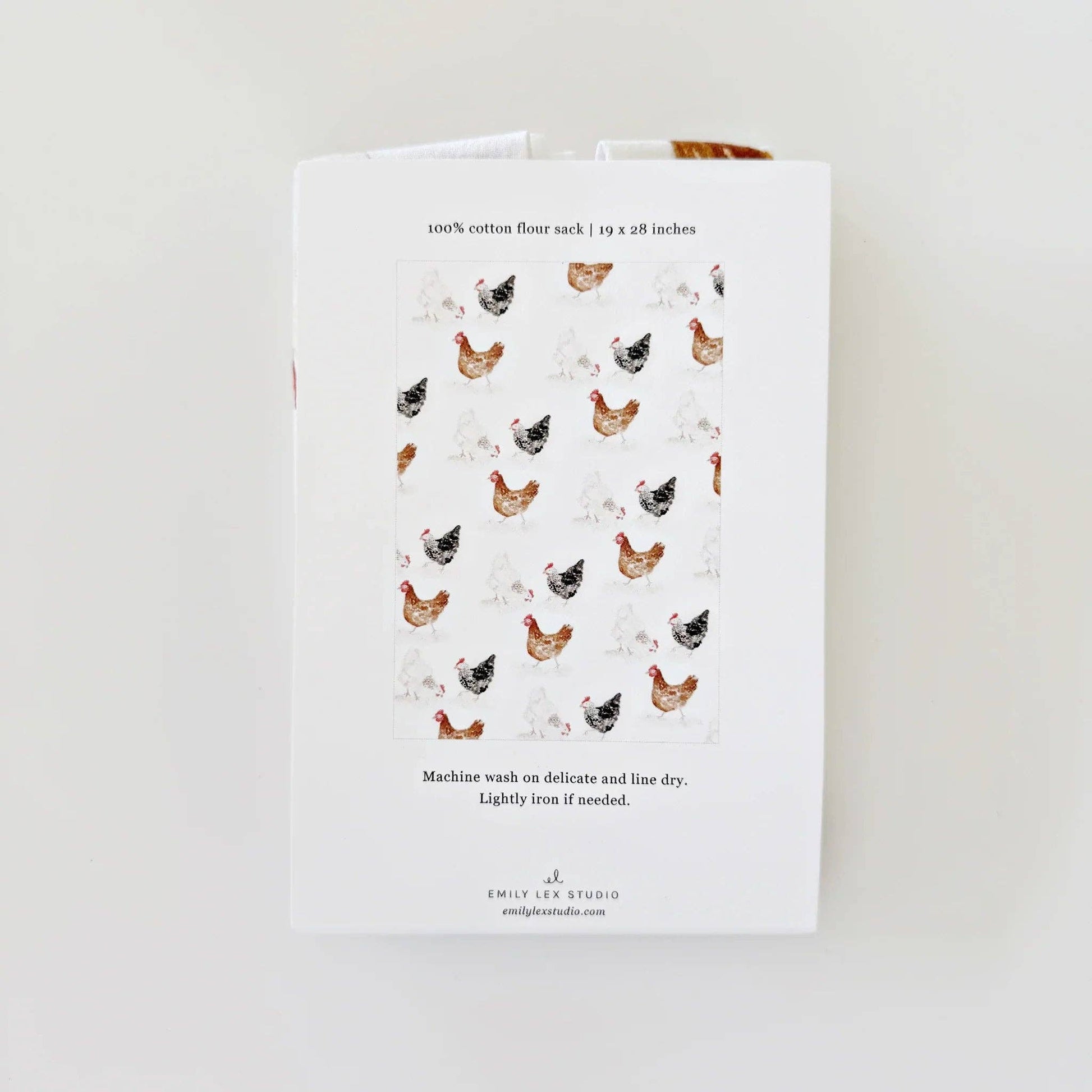 Chickens cotton flour sack tea towel - Heartfelt Gift Box