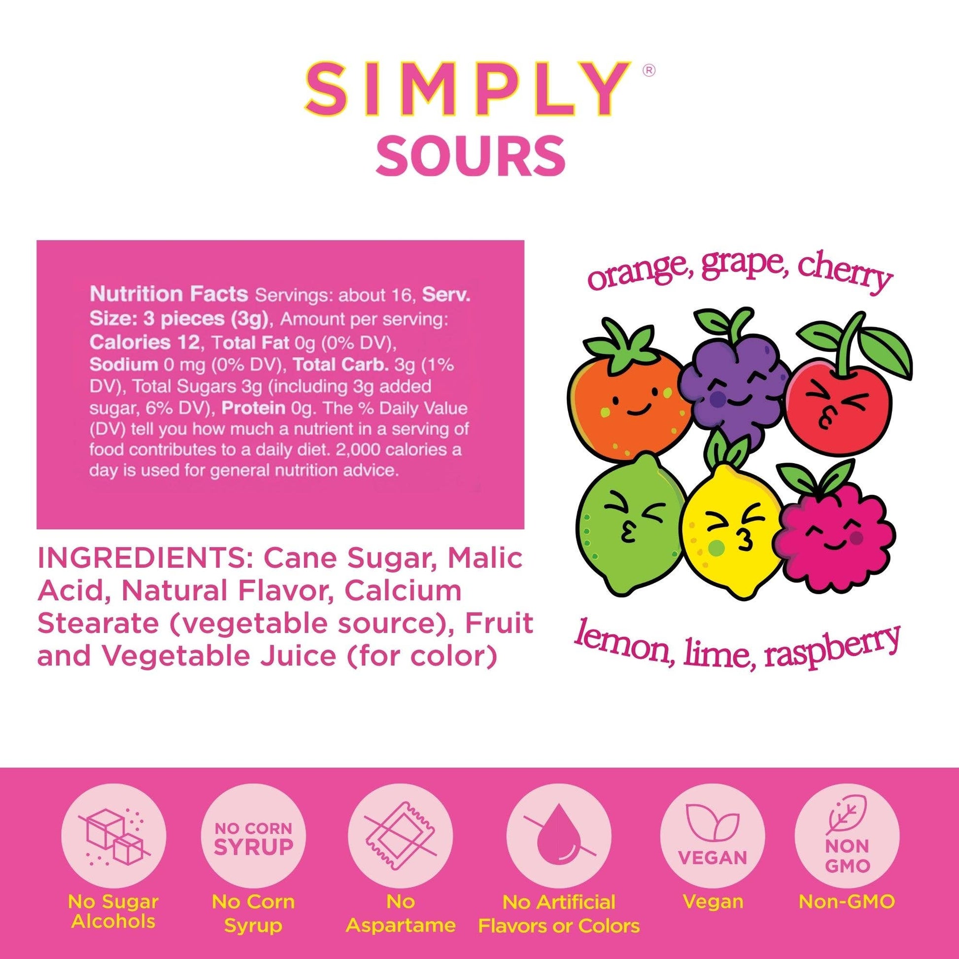 Simply Sours - Fruit Punch 1.8oz - Heartfelt Gift Box