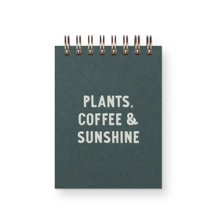 Plants, Coffee & Sunshine Mini Jotter Notebook - Heartfelt Gift Box