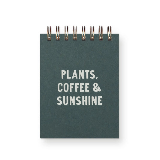 Plants, Coffee & Sunshine Mini Jotter Notebook - Heartfelt Gift Box