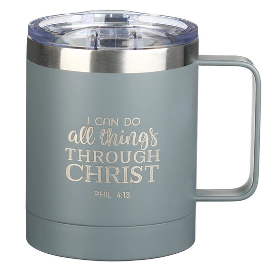 I Can Do All Things Gray Camp-Style Stainless Steel Mug