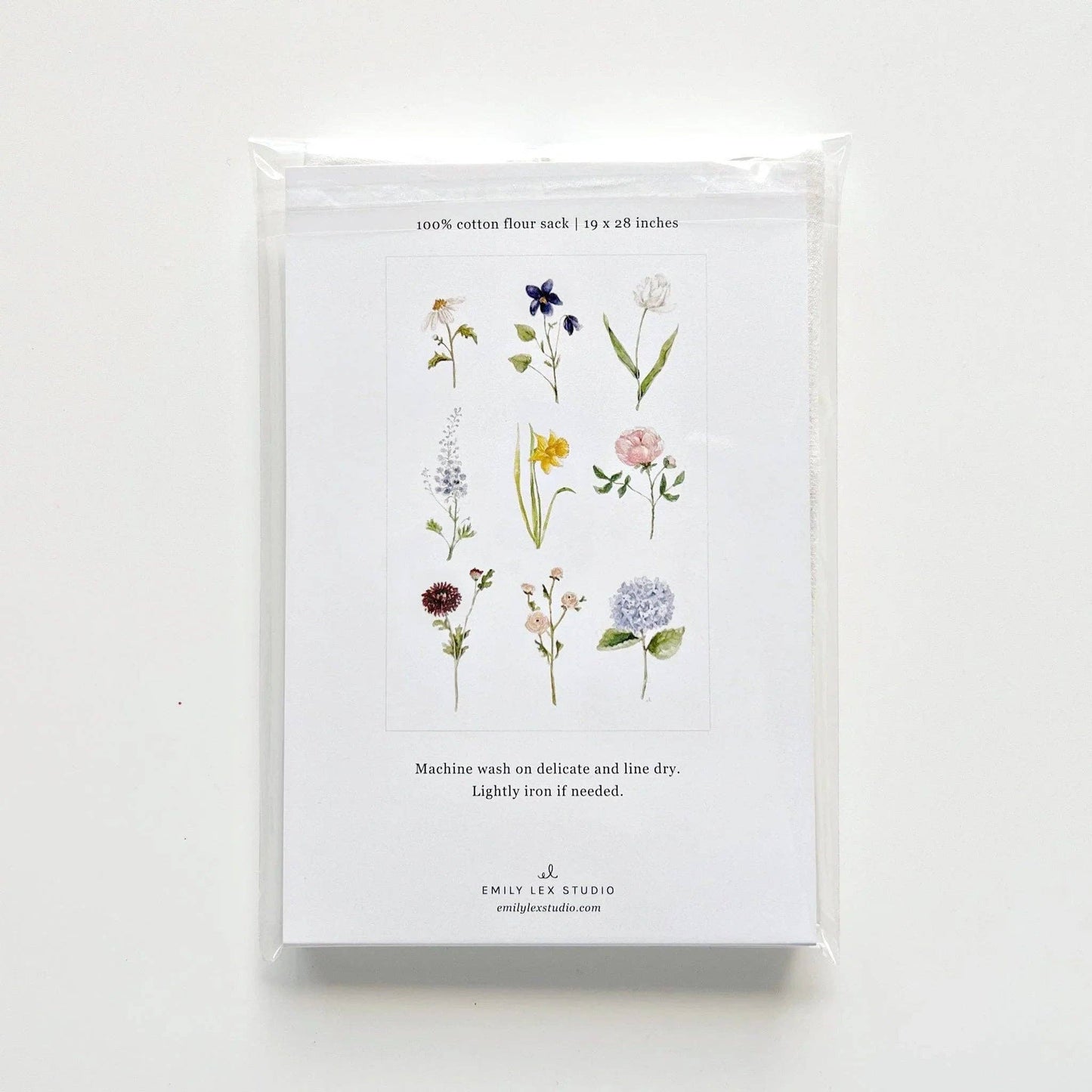 Garden flowers cotton flour sack tea towel - Heartfelt Gift Box