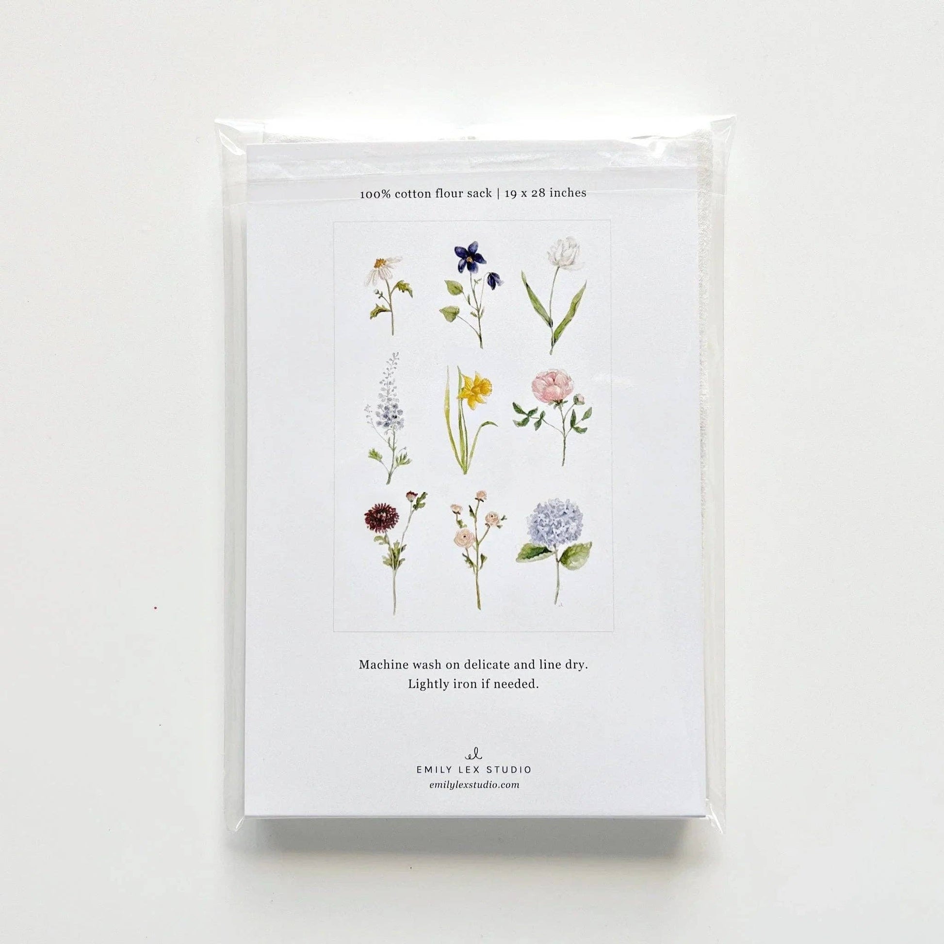Garden flowers cotton flour sack tea towel - Heartfelt Gift Box