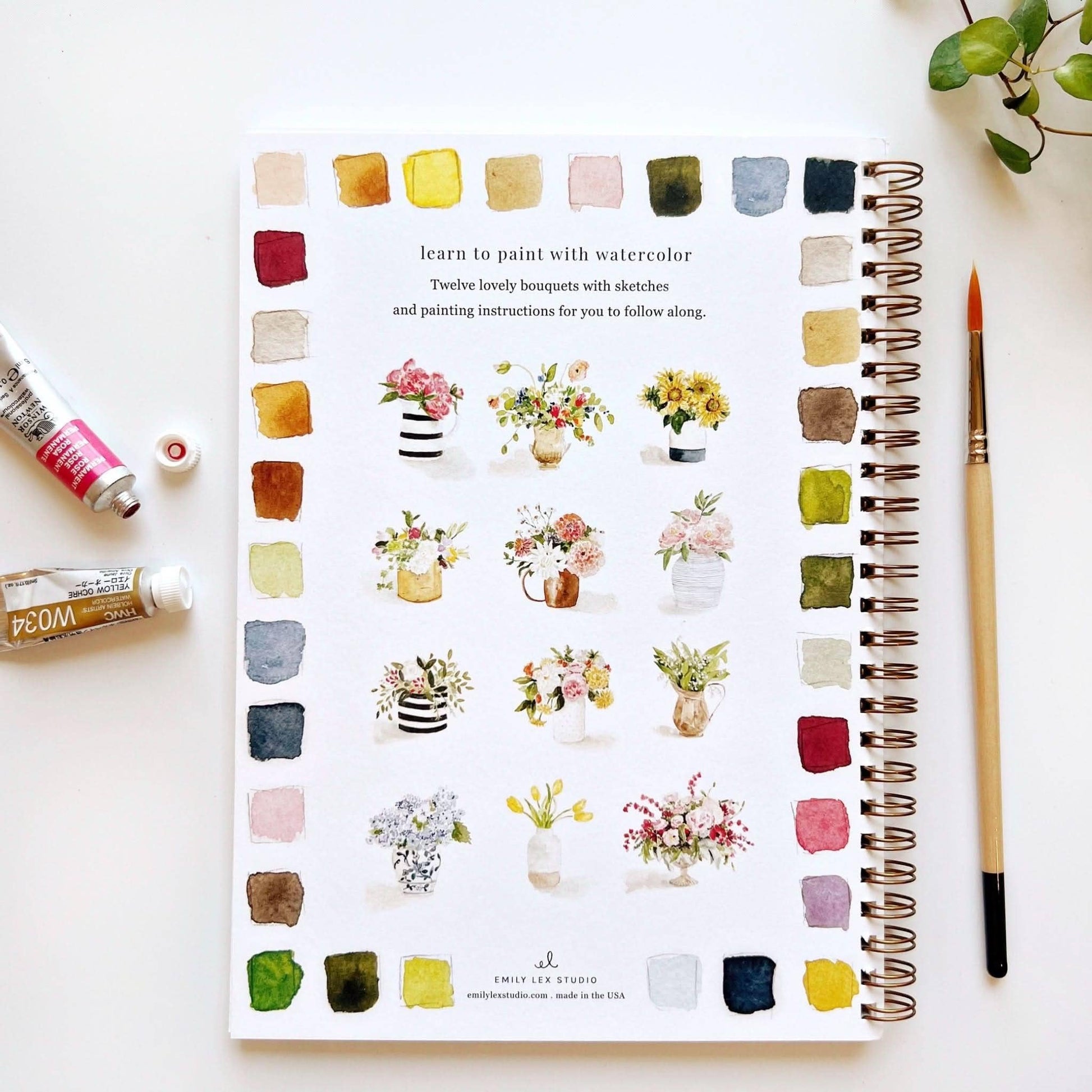 Bouquets watercolor workbook - Heartfelt Gift Box