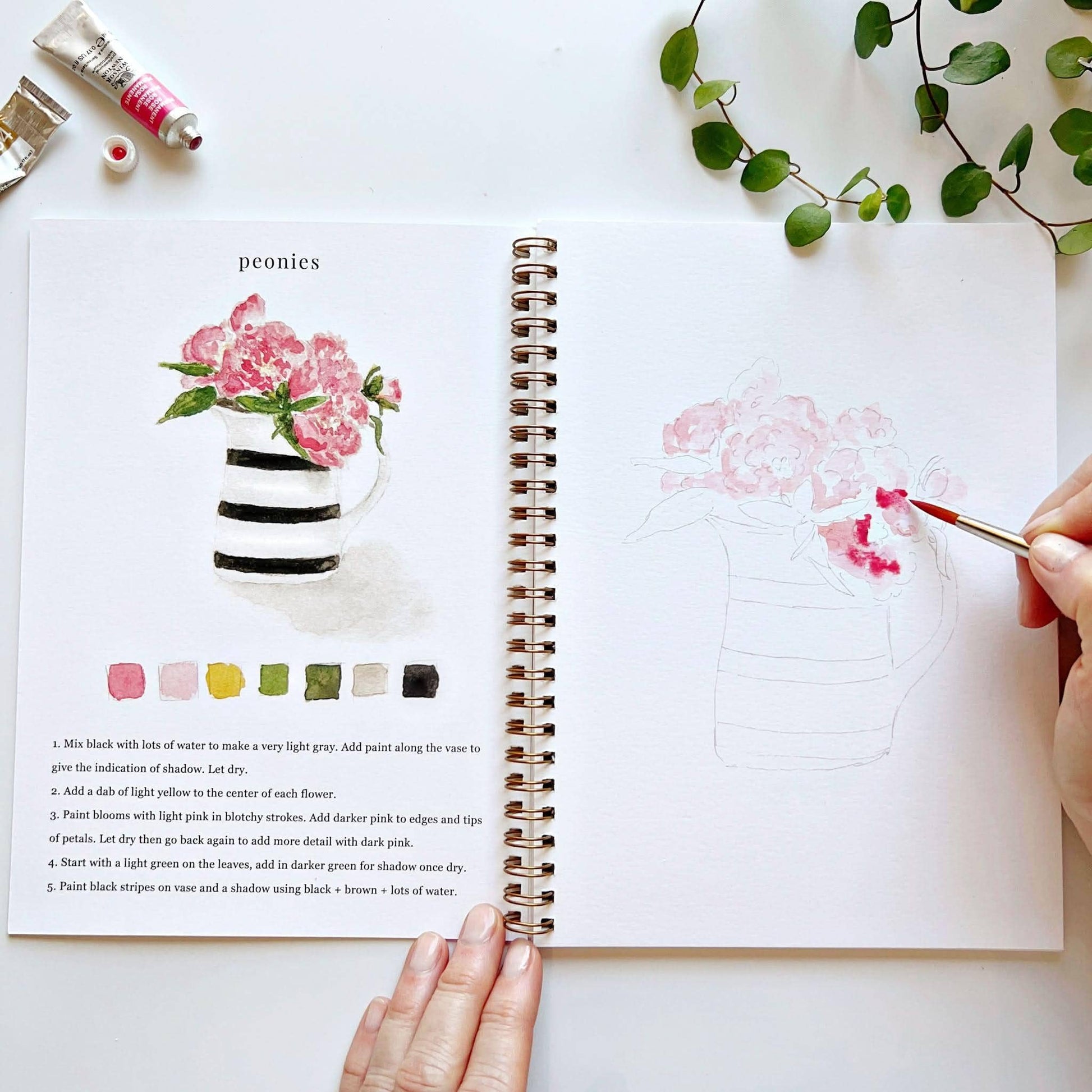 Bouquets watercolor workbook - Heartfelt Gift Box
