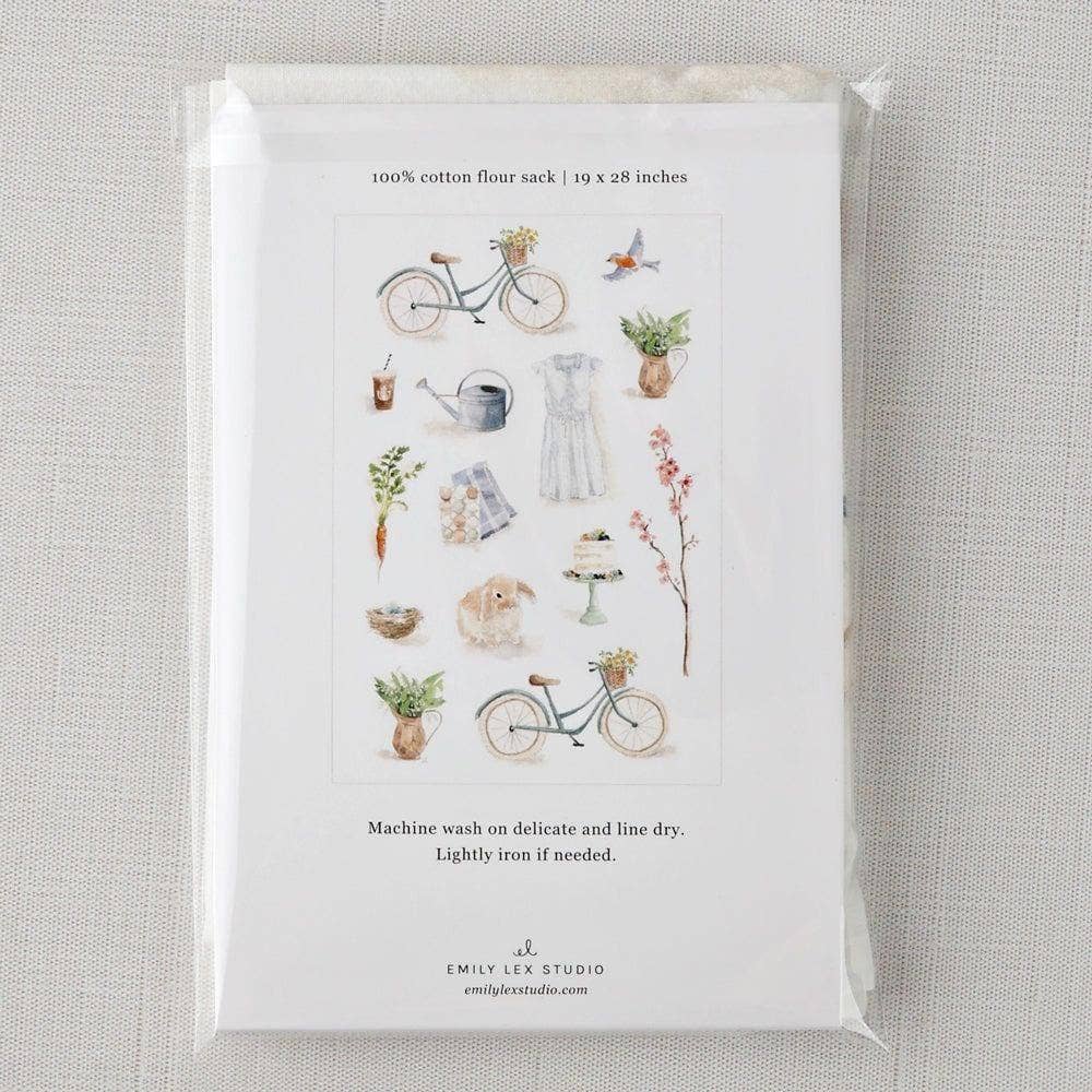 Springtime cotton flour sack tea towel - Heartfelt Gift Box