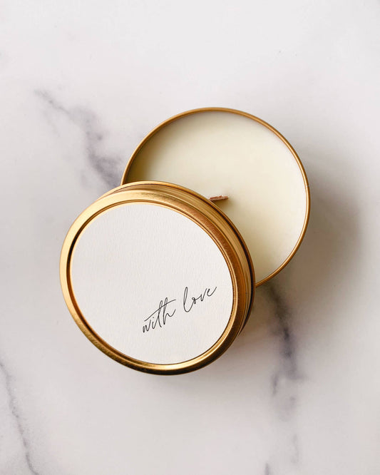 With Love Soy Candle Tin | 3.5 oz. - Heartfelt Gift Box