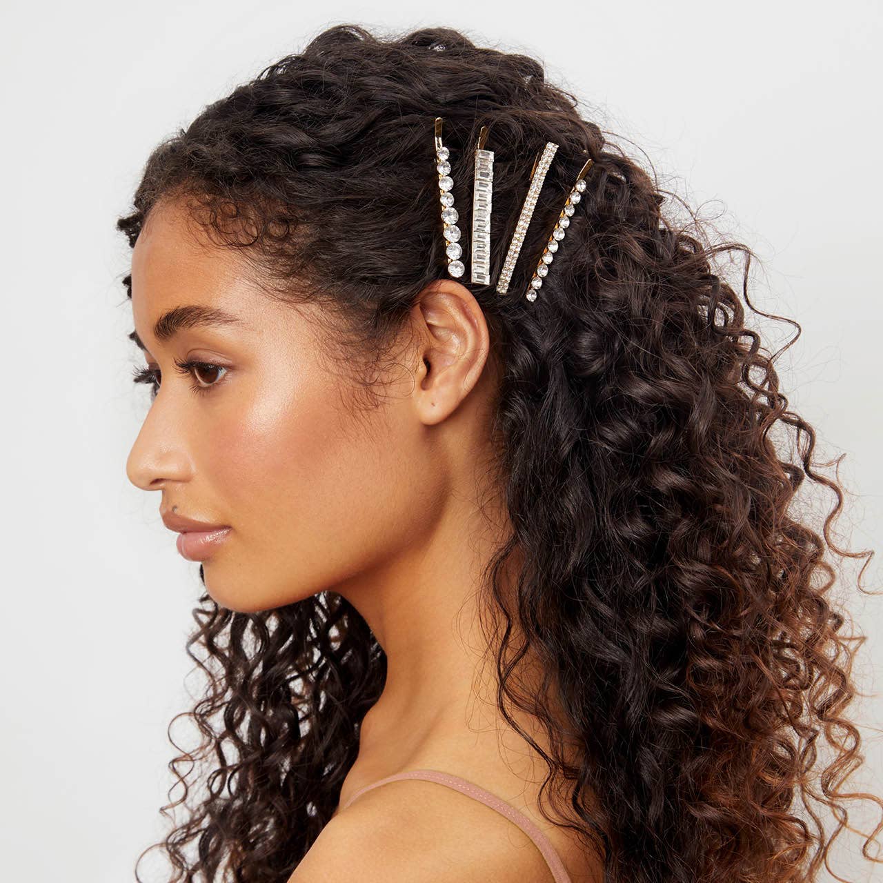 Rhinestone Bobby Pins Set | Gold