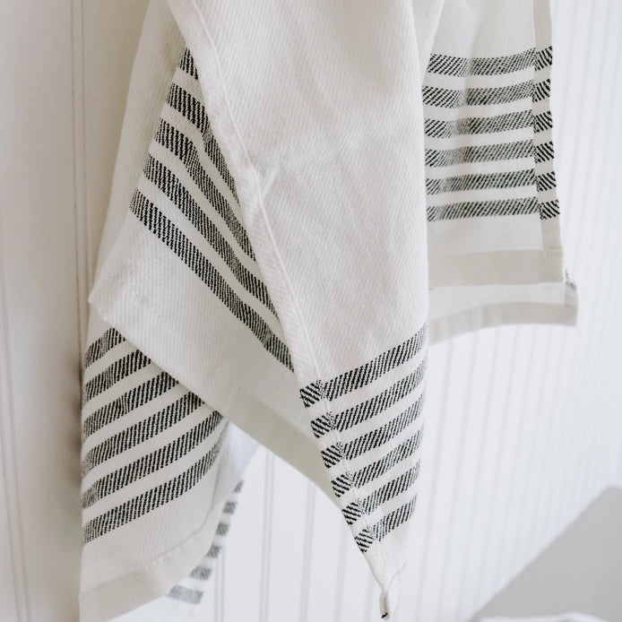 Striped Hand Towel | 6 Black Stripes