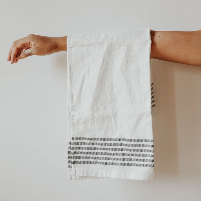 Striped Hand Towel | 6 Black Stripes