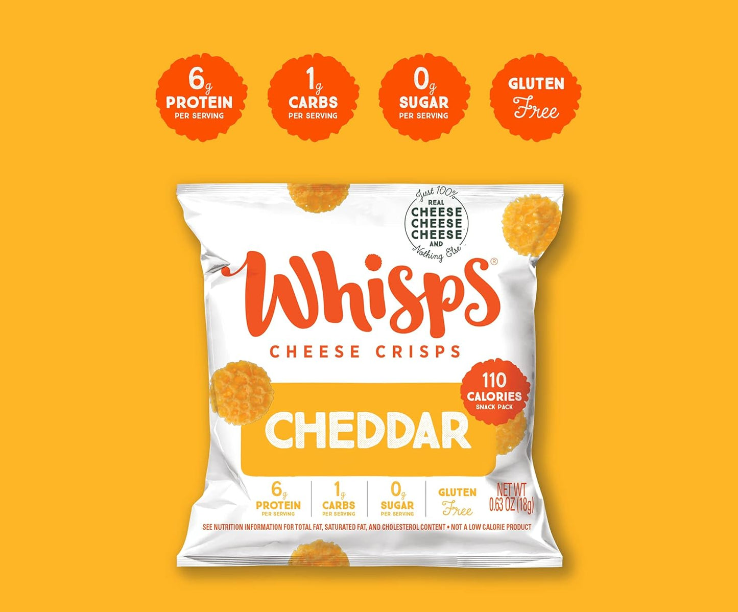 Whisps Cheese Crips | Cheddar, 0.63 oz