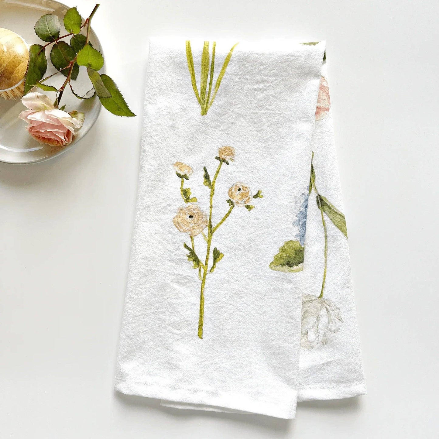 Garden flowers cotton flour sack tea towel - Heartfelt Gift Box