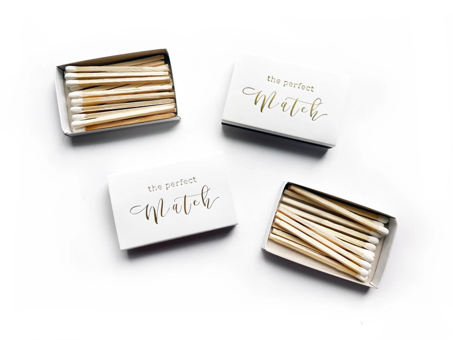 The Perfect Match Matchbox | Gold Shimmer on White