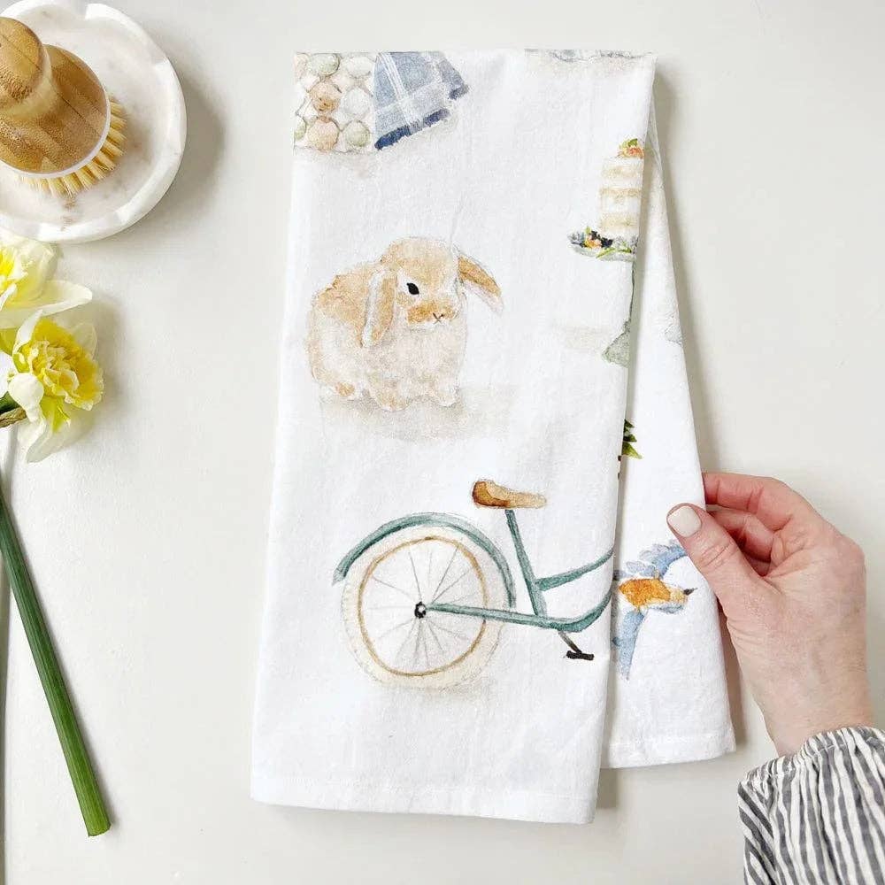 Springtime cotton flour sack tea towel - Heartfelt Gift Box