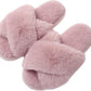 Women's Fuzzy Slippers | Dusty Pink, 8.5-9.5