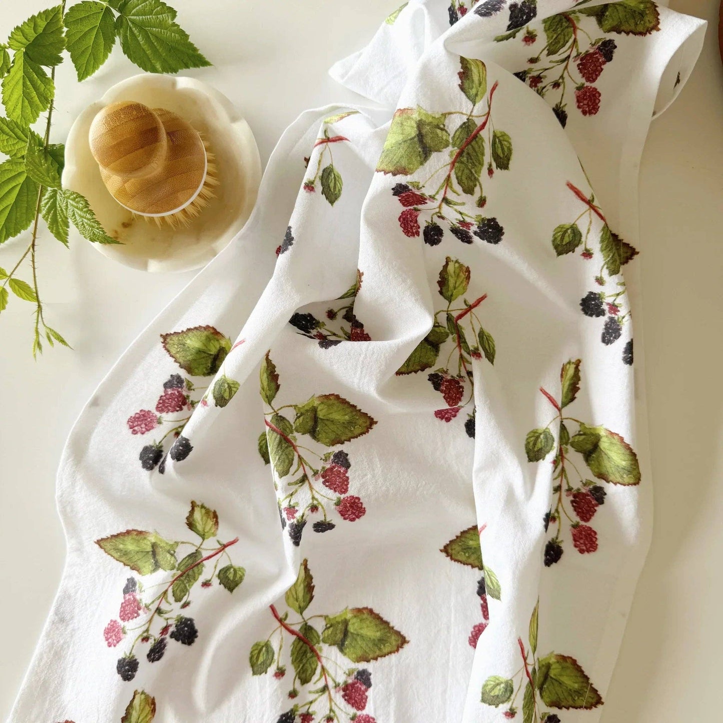 Blackberry cotton flour sack tea towel - Heartfelt Gift Box