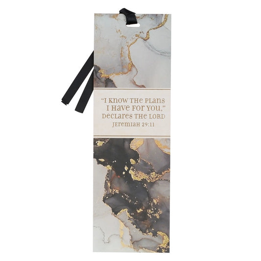 Bookmark Gray Marble I Know the Plans Jer. 29:11