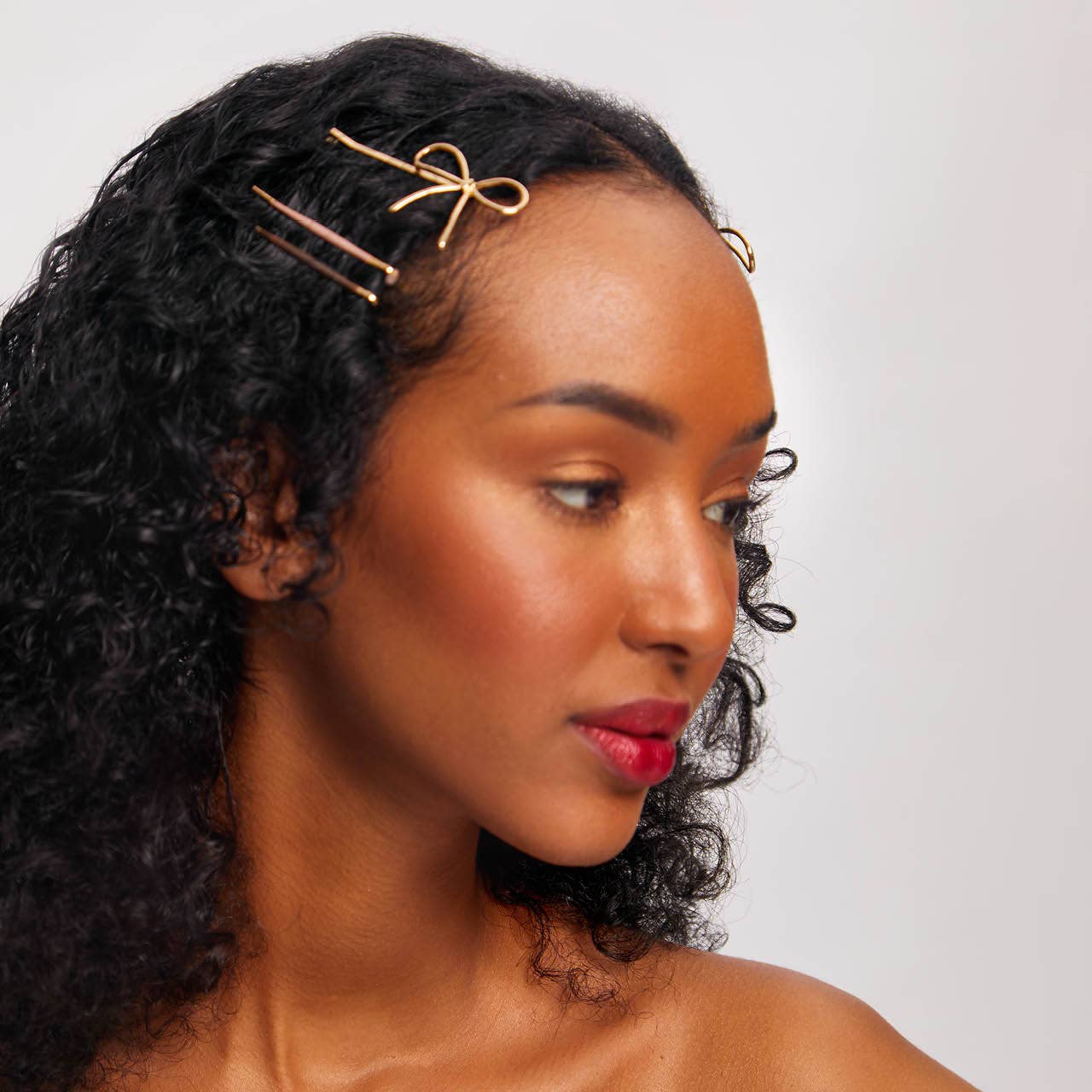 Cloud & Bow Bobby Pins Set | Rosewood